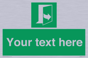 Custom sign safe condition door opens pulling left hand side